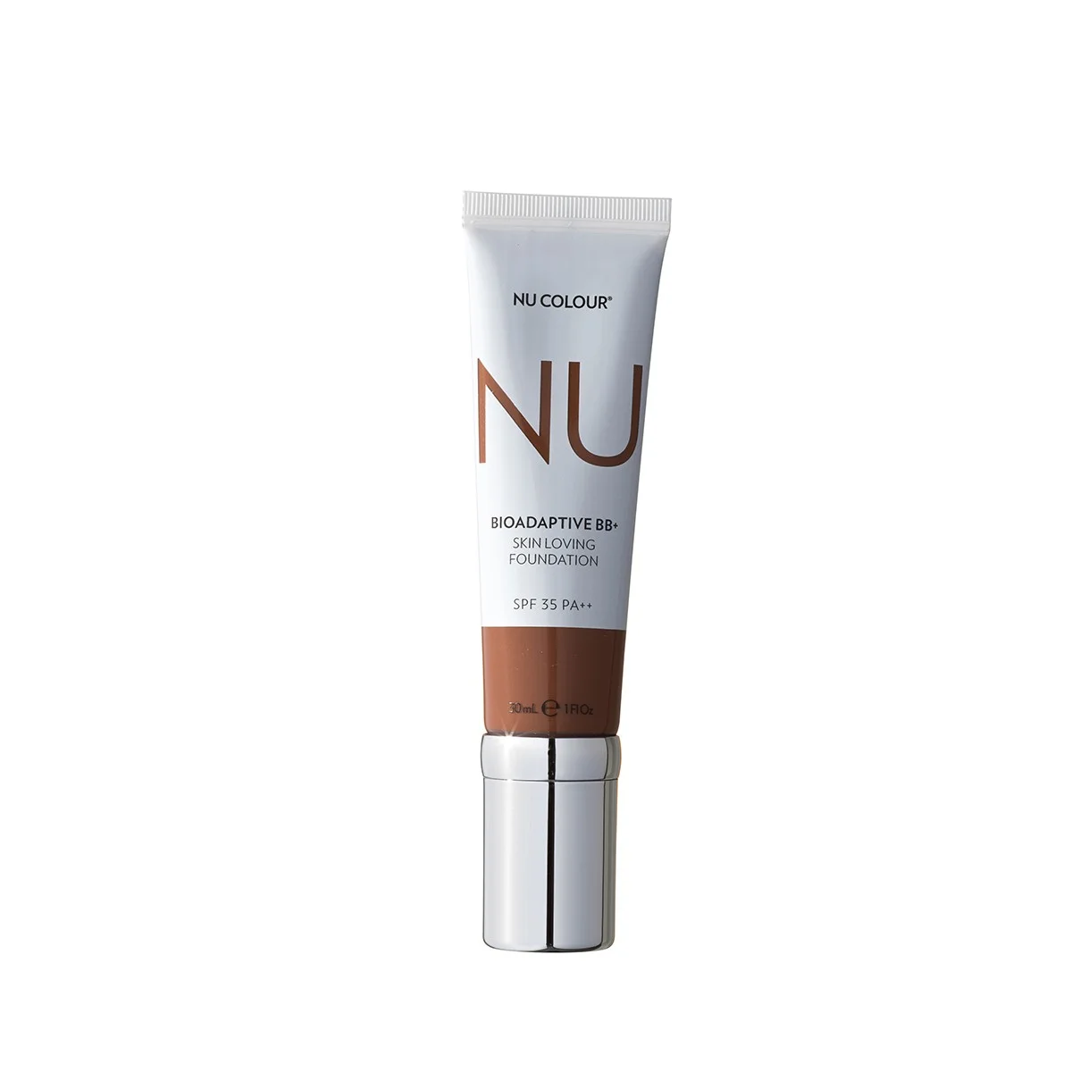 Produktfotografie. Front: Nu Colour Bioadaptive BB+ Skin Loving Foundation Tube mit SPF 35 (je 30ml) - Typ: Java.