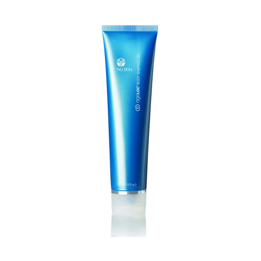 Produktfotografie. Front: ageLOC Body Shaping Gel von Nu Skin (Tube, je 150ml).