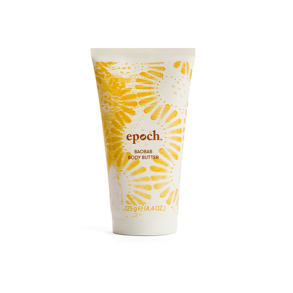 Produktfotografie. Front: Epoch Baobab Body Butter von Nu Skin. Größe: 125g. 