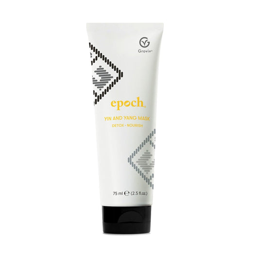 Produktfotografie. Front: Epoch Yin and Yang Mask von Nu Skin (Tube, 75ml).