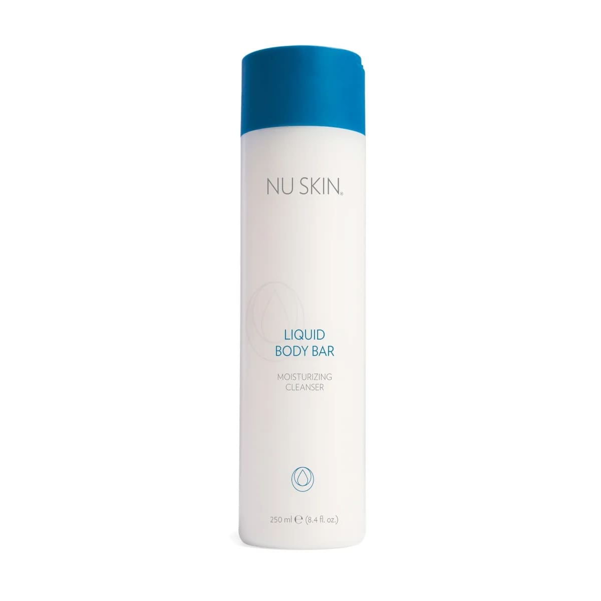 Produktfotografie. Front: Liquid Body Bar von Nu Skin (Flasche, je 250ml). Shampoo mit Grapefruit-Duft.