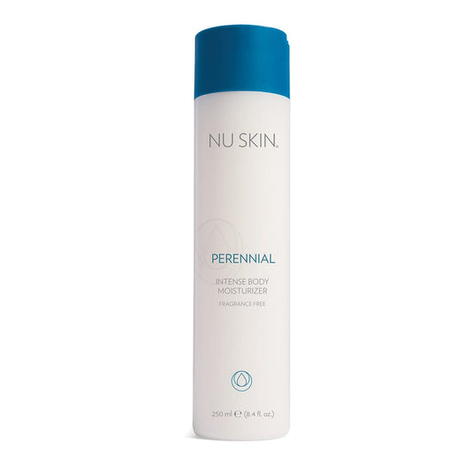 Produktfotografie. Front: Perennial Intense Body Moisturizer Flasche von NuSkin (250ml) 